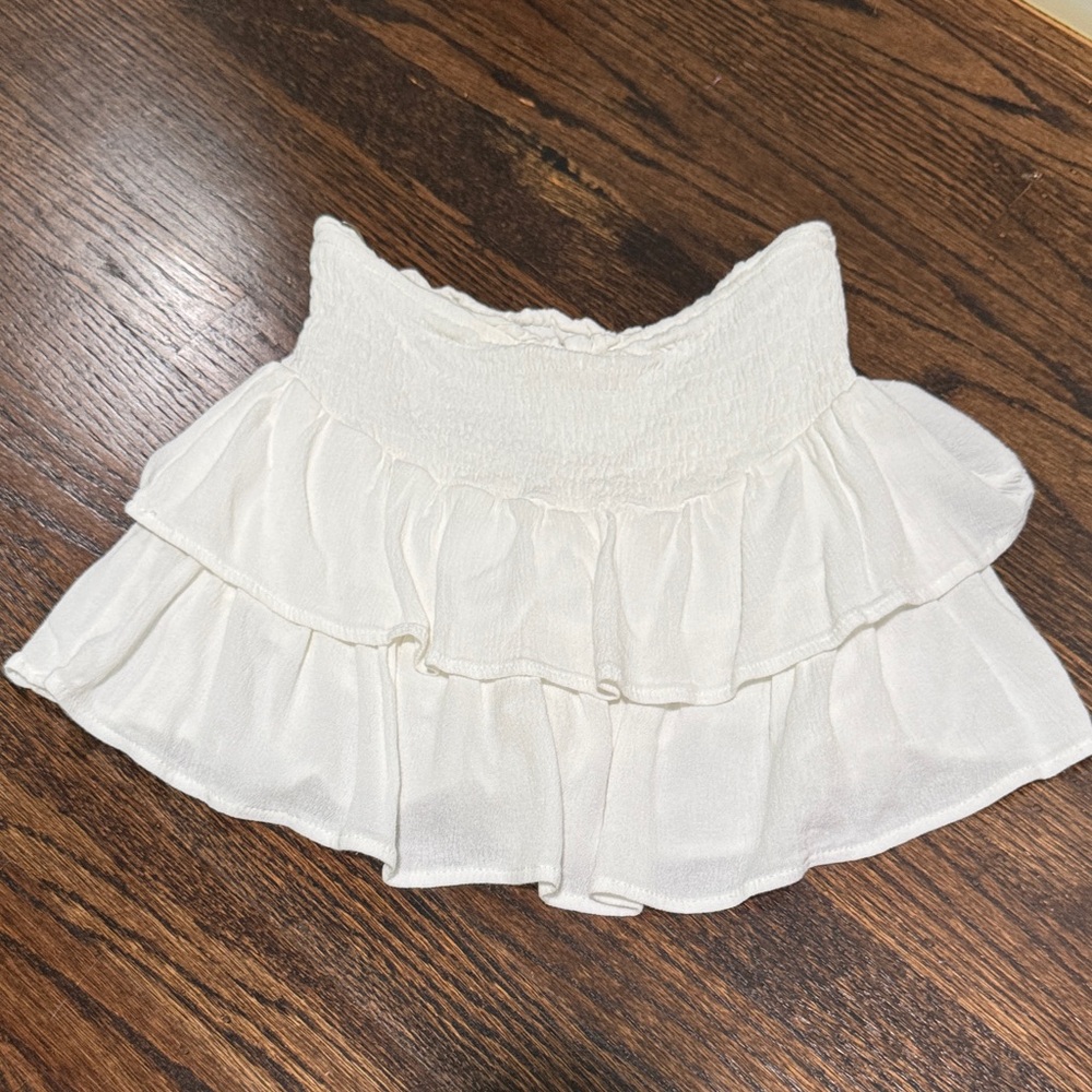 Hayden Girls White Tiered Ruffled Skirt